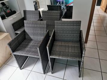 NIEUW 4 opvouwbare fauteuils, rotan stoelen, tuinmeubilair.
 beschikbaar voor biedingen