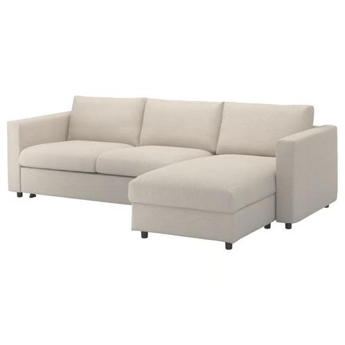 3-zitsslaapbank met chaise longue, Gunnared beige, Huis en Inrichting, Zetels | Zetels en Chaises Longues, Zo goed als nieuw, Driepersoons