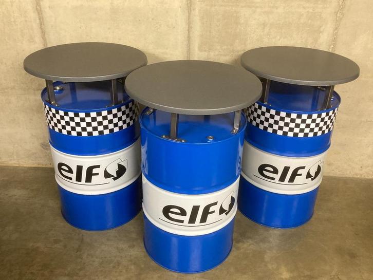 Partytafel Statafel olievat olieton 200l mancave ELF olie, Huis en Inrichting, Tafels | Statafels, Zo goed als nieuw, Ophalen