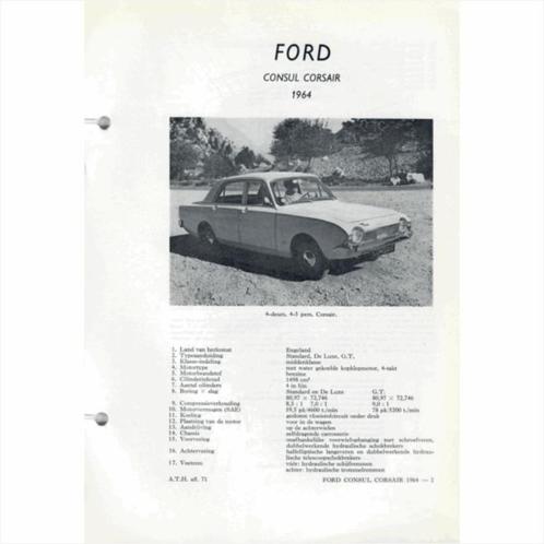 Ford Consul Corsair Vraagbaak losbladig 1964 #4 Nederlands, Livres, Autos | Livres, Utilisé, Ford, Enlèvement ou Envoi