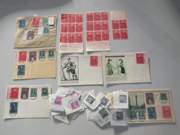 Postzegels België lotje gestempeld +briefkaarten Postzegels