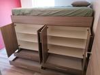 Bed met ingebouwde kleerkast, Huis en Inrichting, Slaapkamer | Bedden, Ophalen, Overige kleuren, 140 cm, Zo goed als nieuw