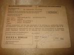 Ancien Certificat de Conformité Moto HONDA CL250SC 1983, Motoren, Ophalen of Verzenden, Honda