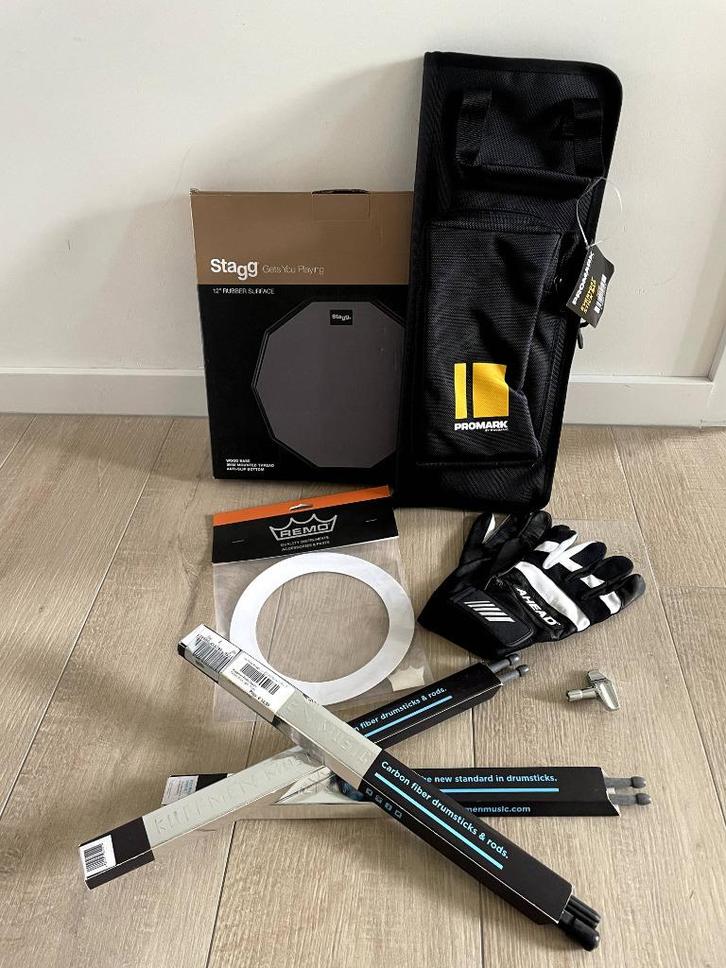 Drumpack (stokken, drumpad, stokkenzak,…), Muziek en Instrumenten, Instrumenten | Toebehoren, Nieuw, Drums of Percussie, Ophalen of Verzenden