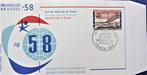 FDC - EXPO 1958 TE BRUSSEL- FRANSE DAGEN (ANDERE DATUM), Postzegels en Munten, Ophalen of Verzenden, Gestempeld, 1e dag stempel