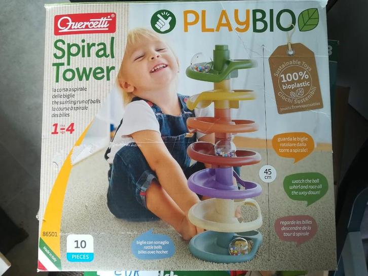 Quercetti Play Bio ballentoren of knikkerbaan, Kinderen en Baby's, Speelgoed | Educatief en Creatief, Zo goed als nieuw, Met geluid