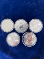 5x Maple Leaf 1 troy ounce 9999 puur zilver, Ophalen of Verzenden, Zilver
