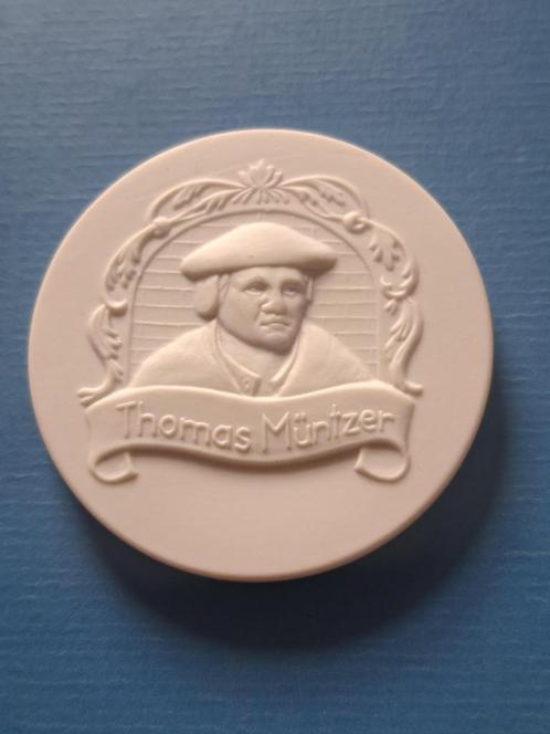 1490-1525 medaille Thomas Müntzer Meissen porselein, Postzegels en Munten, Penningen en Medailles, Overige materialen, Verzenden