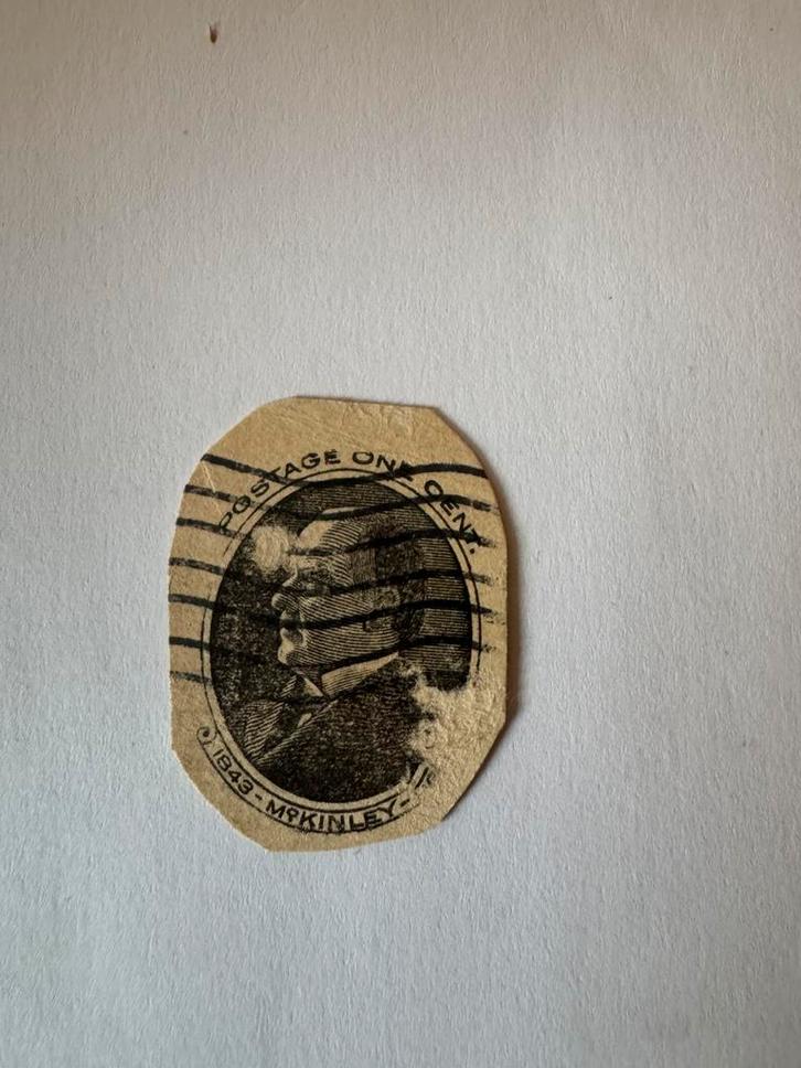 usa timbre ancien mckinley 1 cent noir fragment vers 1904, Timbres & Monnaies, Timbres | Amérique, Enlèvement ou Envoi