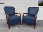 Art Déco fauteuils 1950s, Hout, Retro, 75 tot 100 cm, Zo goed als nieuw