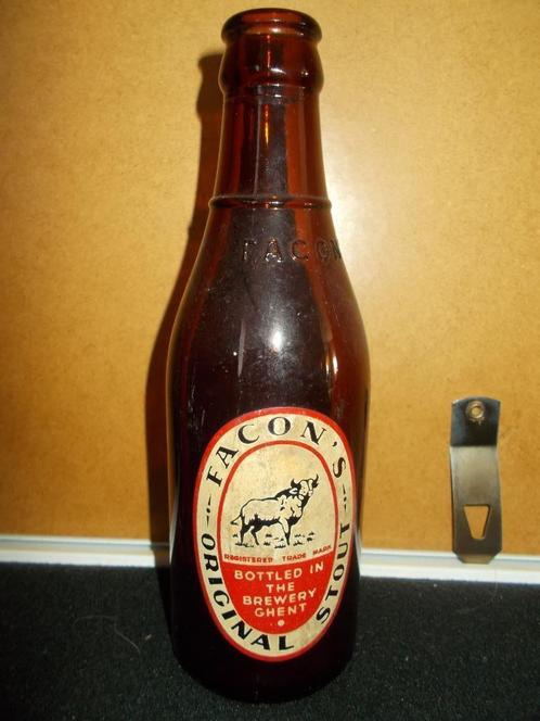 GENT -bierfles 25cL - Facon's Original Stout - rood - 1960, Verzamelen, Biermerken, Gebruikt, Flesje(s), Overige merken, Ophalen of Verzenden
