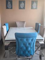 Table en marbre et ses chaises, Maison & Meubles, Enlèvement, Utilisé, Classe, 4 à 6 chaises