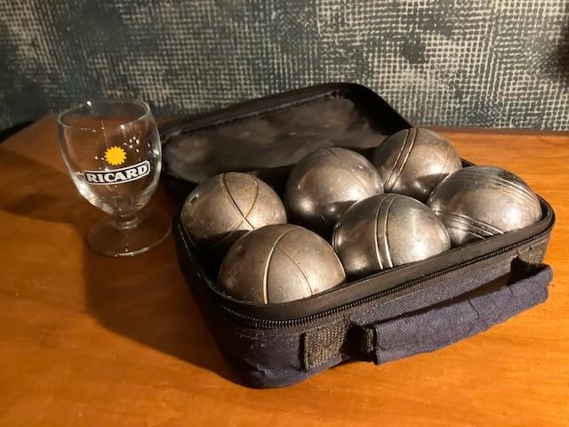 PETANQUESET IN ETUI MET 1 RICARD GLAS, Diversen, Kerst, Gebruikt, Ophalen of Verzenden