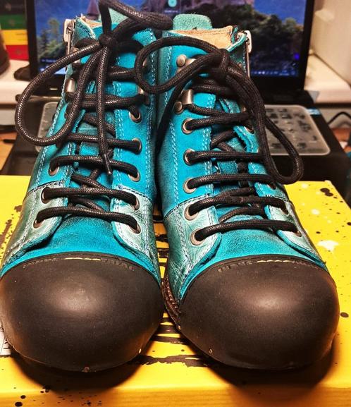 Gele cabineschoenen, Kleding | Heren, Schoenen, Gedragen, Veterschoenen, Blauw, Ophalen of Verzenden