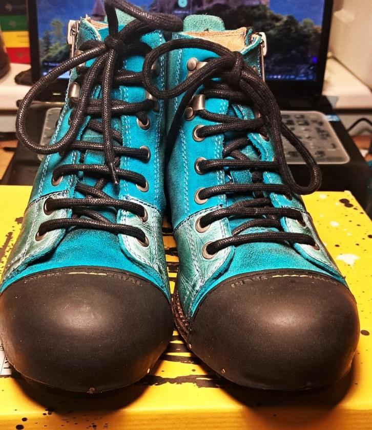 Gele cabineschoenen, Kleding | Heren, Schoenen, Gedragen, Veterschoenen, Blauw, Ophalen of Verzenden