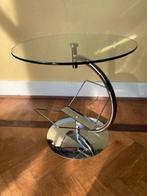 Vintage design bijzettafeltje - space age, Ophalen, Rond, Metaal of Aluminium, Design - spage age - vintage