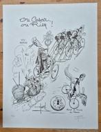 Horn gesigneerde prent Eddy Merckx 1981 Paul Ide 150 ex, 1980 tot heden, Ophalen of Verzenden, Zo goed als nieuw, Prent