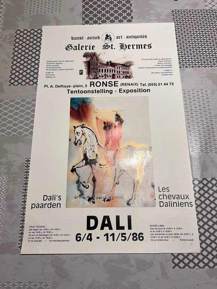 Vintage Poster Dali's paarden / Les Chevaux Daliniens Dali, Verzamelen, Posters, Gebruikt, Reclame, Deurposter of groter, Rechthoekig Staand