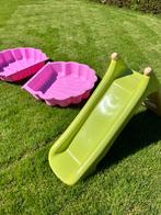 2 schelpen zandbak en glijbaan, Kinderen en Baby's, Speelgoed | Buiten | Zandbakken, Ophalen, Gebruikt