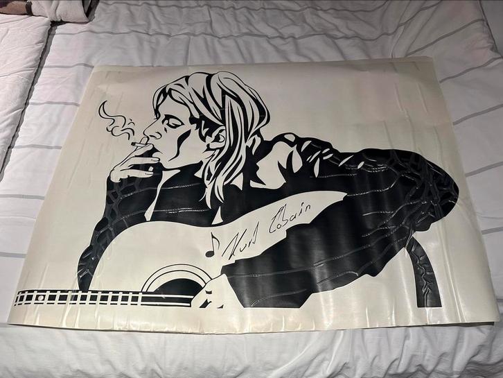 Affiche sticker Kurt Cobain Nirvana, Collections, Posters & Affiches, Neuf, Musique, Affiche ou Poster pour porte ou plus grand