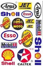 Arai Jet Esso Mobil Caltex Castrol stickerset motor helm, Motoren, Ophalen of Verzenden