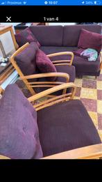 Vintage zetelset, Huis en Inrichting, Zetels | Complete zithoeken, Ophalen, Gebruikt, Hout