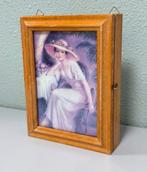 Antiek Sleutelkastje hout met schilderij houten sleutel-kast, Antiek en Kunst, Ophalen of Verzenden