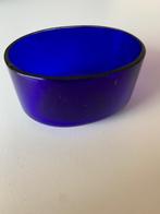 Engels vintage glazen kobalt blauw vaatje., Ophalen of Verzenden