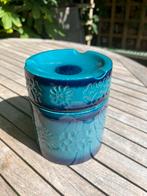 Vintage 60’s tabakpot in keramiek flower power, Ophalen, Zo goed als nieuw, Overige typen