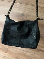 Pieces croco zwarte tas, Ophalen of Verzenden, Gebruikt, Zwart, Handtas