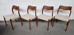Deense design stoelen, Niels Moller model 71, Huis en Inrichting, Ophalen, Gebruikt, Stof