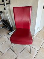 roodleren eetkamerstoelen, Huis en Inrichting, Stoelen, Ophalen, Gebruikt, Leer, Vijf, Zes of meer stoelen