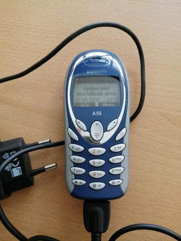 MOET NU WEG!! VINTAGE SIEMENS A55 MOBILE PHONE GSM BLAUW beschikbaar voor biedingen