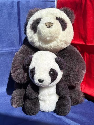 Panda beer set van 2 panda beren Gund knuffel pandabeer, Enlèvement ou Envoi, Utilisé, Ours