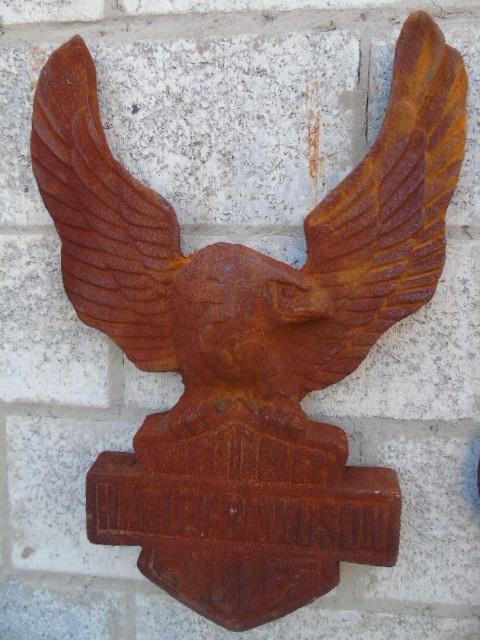 Harley Davidson verroest gietijzeren fietsfronton, Tuin en Terras, Tuinwanddecoratie, Nieuw, Ophalen of Verzenden