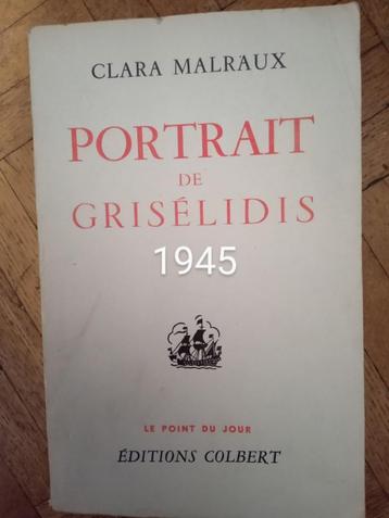 Livre ancien portrait de griselidis Clara Malraux 