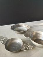 tinnen set (1x bord en 2x tastevin), Ophalen of Verzenden