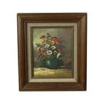 Vintage Bloemen Stilleven Amateur Schilderij Ingelijst, Antiek en Kunst, Kunst | Schilderijen | Klassiek, Ophalen of Verzenden