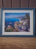 Cadre paysage méditerranéen 33,5 x 27,5 cm, Enlèvement ou Envoi