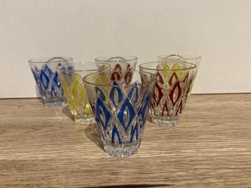 6 vintage glazen druppelglazen uit de jaren 70 van Reims beschikbaar voor biedingen