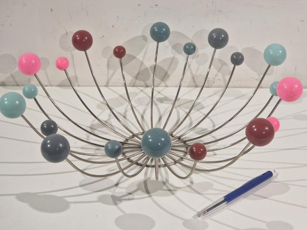 Kleurrijke spoetnik fruitschaal , space age, Ophalen of Verzenden