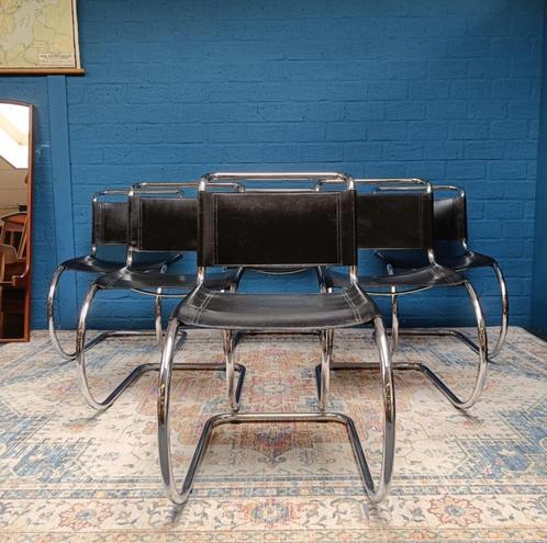 6x Vintage Mies van der Rohe Stoelen, Collections, Rétro, Maison et Meubles, Enlèvement