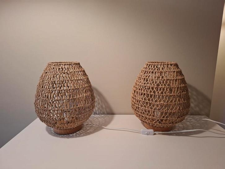 Tafellamp incl lamp, Huis en Inrichting, Lampen | Lampenkappen, Zo goed als nieuw, 25 tot 50 cm, Ovaal, Beige, Ophalen