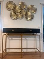 Console Table (brass)30cmx120cm h:90cm + Wall Accessory SET, Maison & Meubles, Enlèvement, Comme neuf