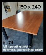 Eettafel 240 x 130 met japanse kerselare melamine look, Huis en Inrichting, Ophalen, Gebruikt, Overige materialen, 100 tot 150 cm