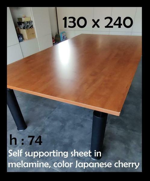 Eettafel 240 x 130 met japanse kerselare melamine look, Huis en Inrichting, Tafels | Eettafels, Gebruikt, 100 tot 150 cm, 200 cm of meer