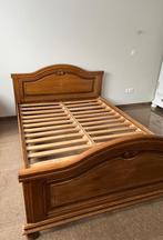 Houten bed met matras, Huis en Inrichting, Slaapkamer | Bedden, Ophalen, Gebruikt, Bruin, Tweepersoons