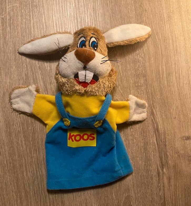 Handpop Koos Konijn, Kinderen en Baby's, Speelgoed | Knuffels en Pluche, Zo goed als nieuw, Konijn, Ophalen of Verzenden