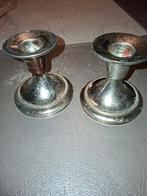 kandelaars verzilverd koper, Antiek en Kunst, Ophalen of Verzenden, Koper of Brons