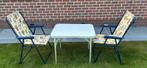 Tafel en 2 retro zetels,ook apart te koop zeer goede staat, Ophalen, Zo goed als nieuw